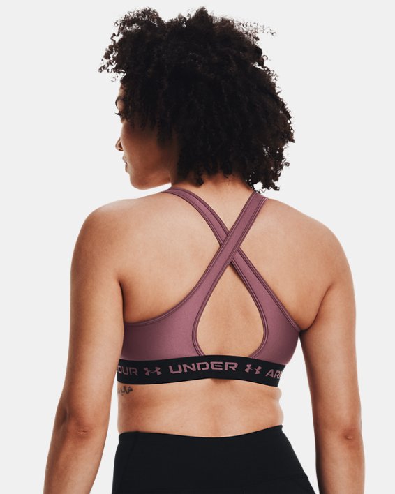 Women's Armour® Mid Crossback Sports Bra, Purple, pdpMainDesktop image number 5